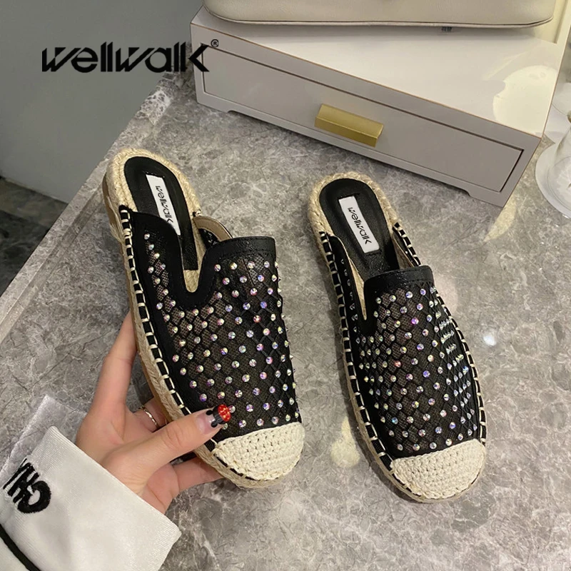 Сетчатые эспадрильи Женская обувь на плоской подошве из пеньки Женские весенние