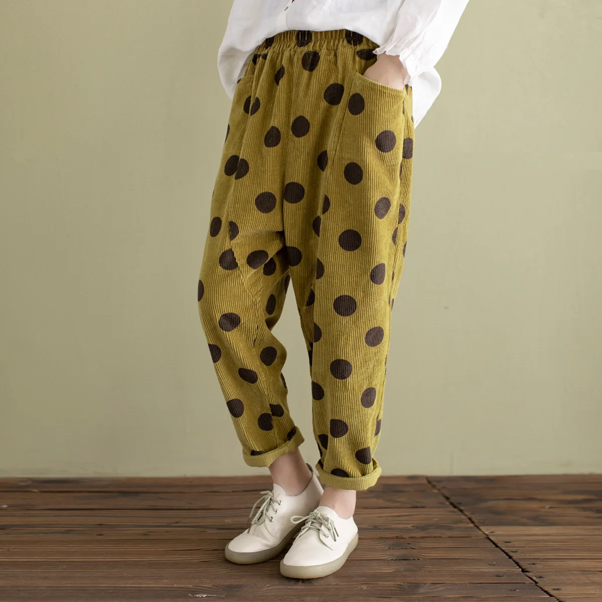 Женские брюки осень зима большой размер эластичный пояс 2019 новые женские