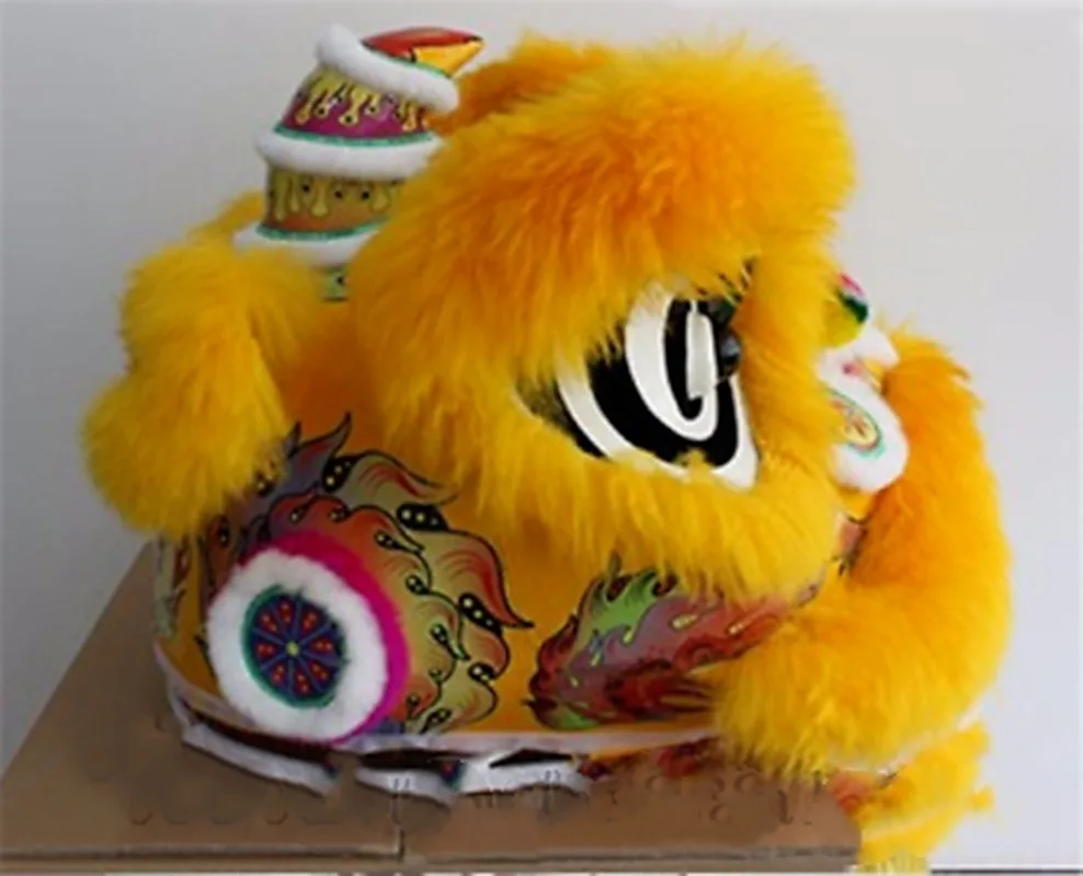 

Chinese Folk Art Lion Dance Mascot Costume Wool Southern Furry Lion for Two Adults New Cosplay Party Clothing Carnival Halloween