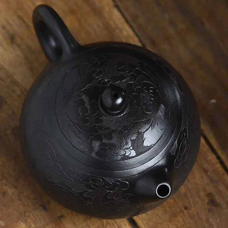 

Zisha pot Yixing raw ore Dahongpao reduction firing dragon pattern Xishi famous handmade tea pot mixed batch