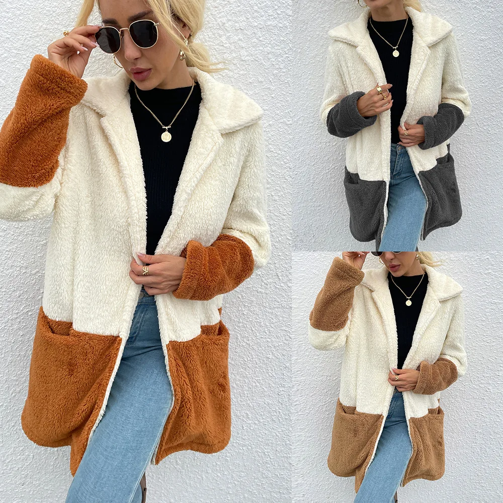 

Winter Checked Women Jacket Down Overcoat Warm Plaid Long Coat Oversize Thick Woolen Blend Female Streetwear Winter Jacket Women