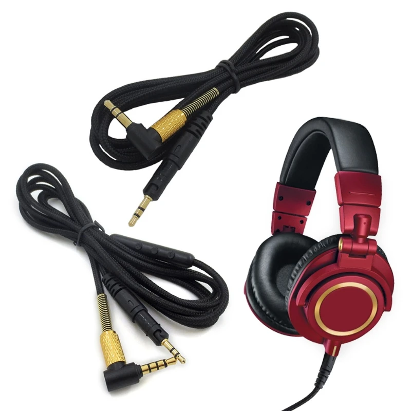 Заменяемый кабель для наушников 3,5 мм на 2,5 мм для гарнитуры Audio-Technica M50X M40X M70X с функцией настройки звука.