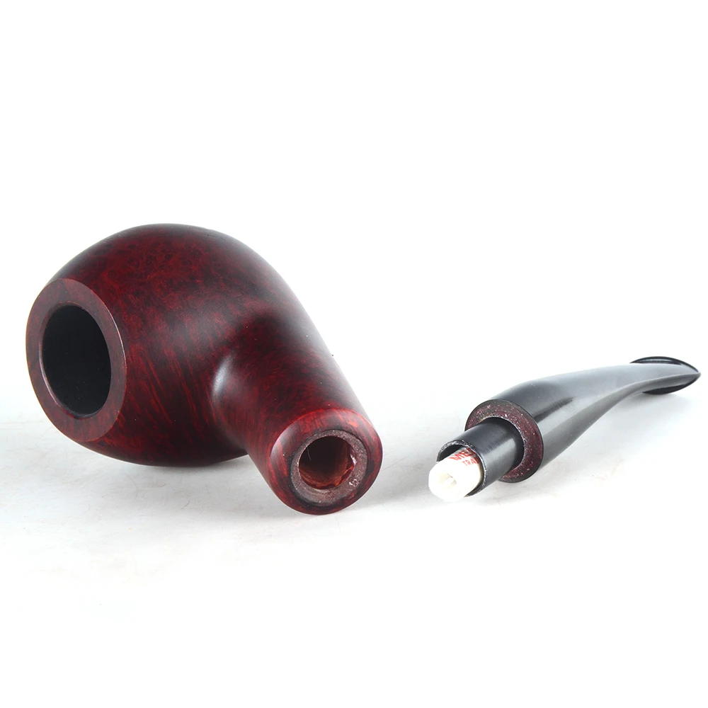 Бриар трубы табака курительная труба гладкая отделка 9 мм фильтр изогнутая