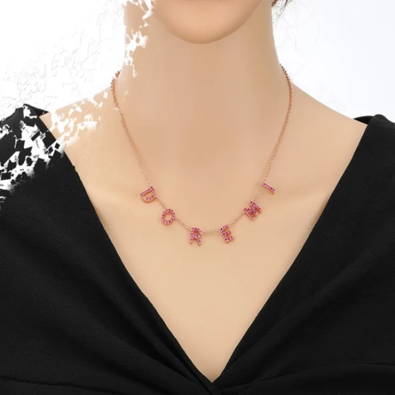 

9.5CM Customized Letter Multicolor Zircon Zinc Alloy Crystal Choker Necklace Accessories for Fashion Women Gifts