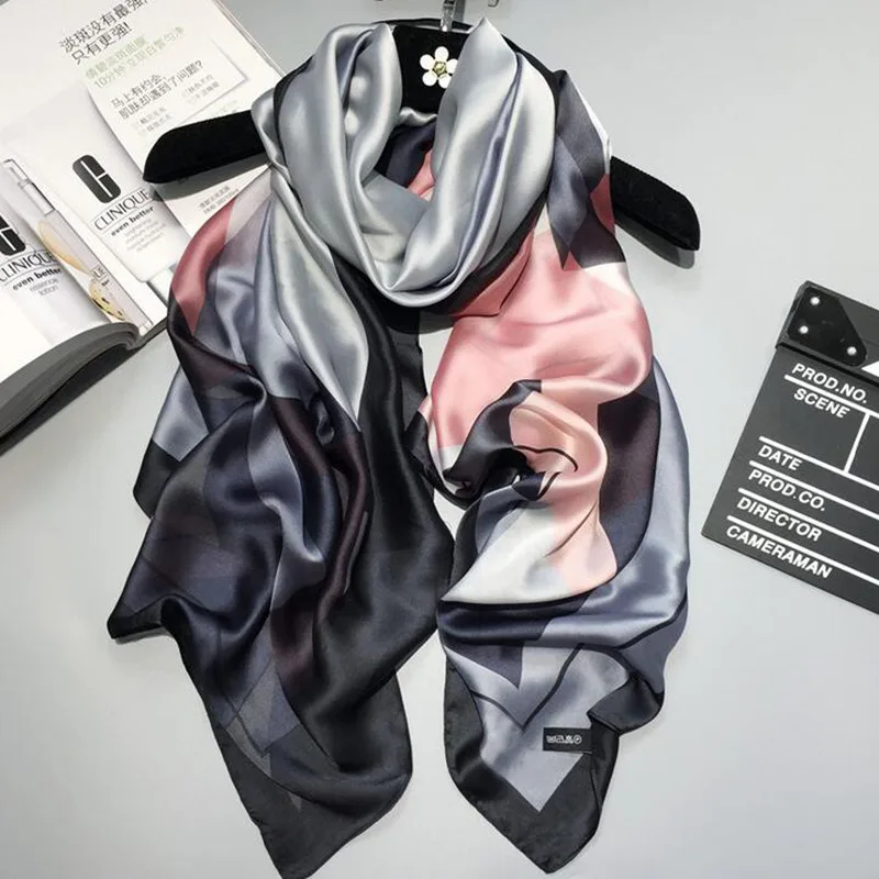 

2022 роскошный брендовый новый летний женский шелковый шарф пляжный хиджаб шали и палантины женский платок Бесплатная доставка