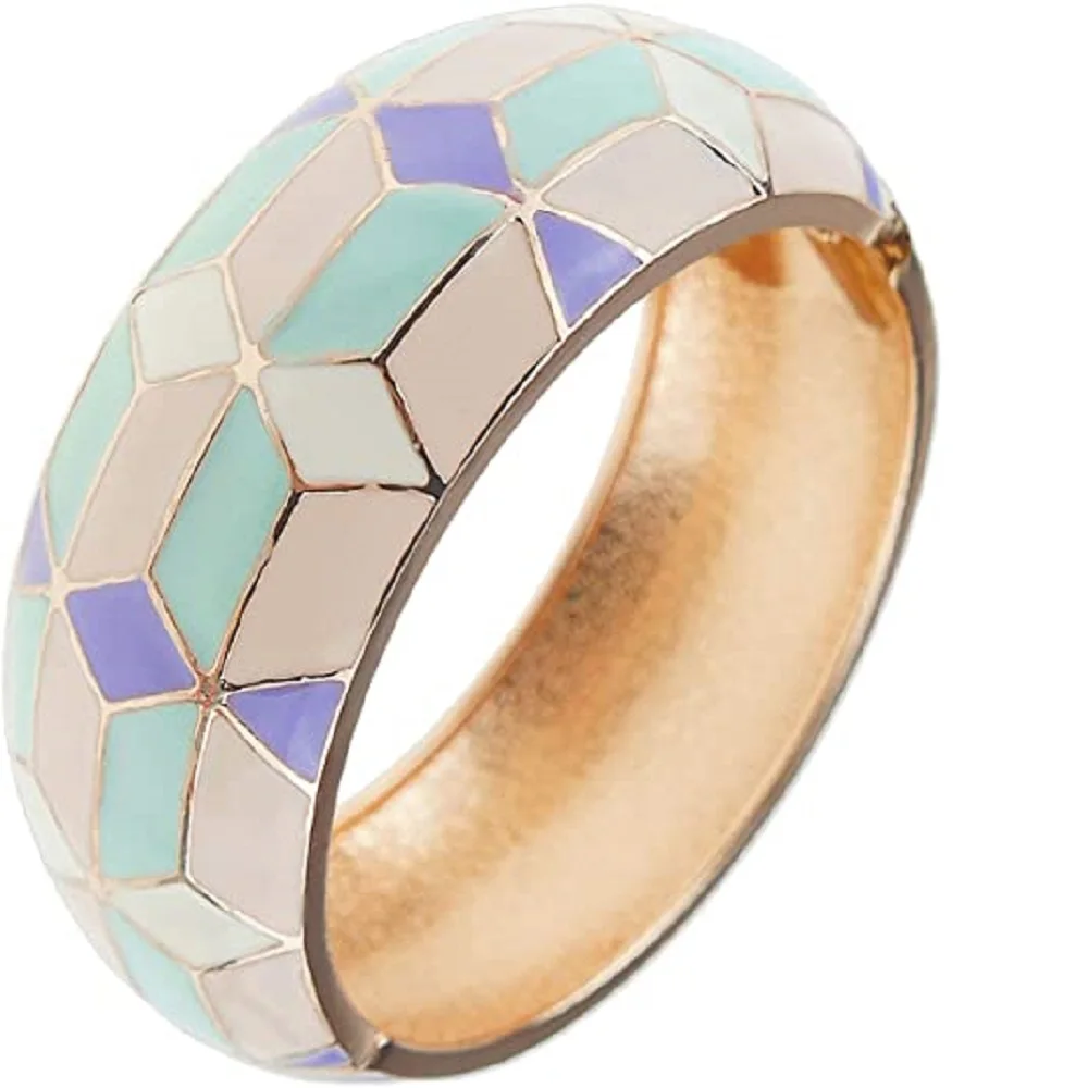 Широкий Браслет-манжета UJOY новейший дизайн цветная эмаль ручная работа весенний