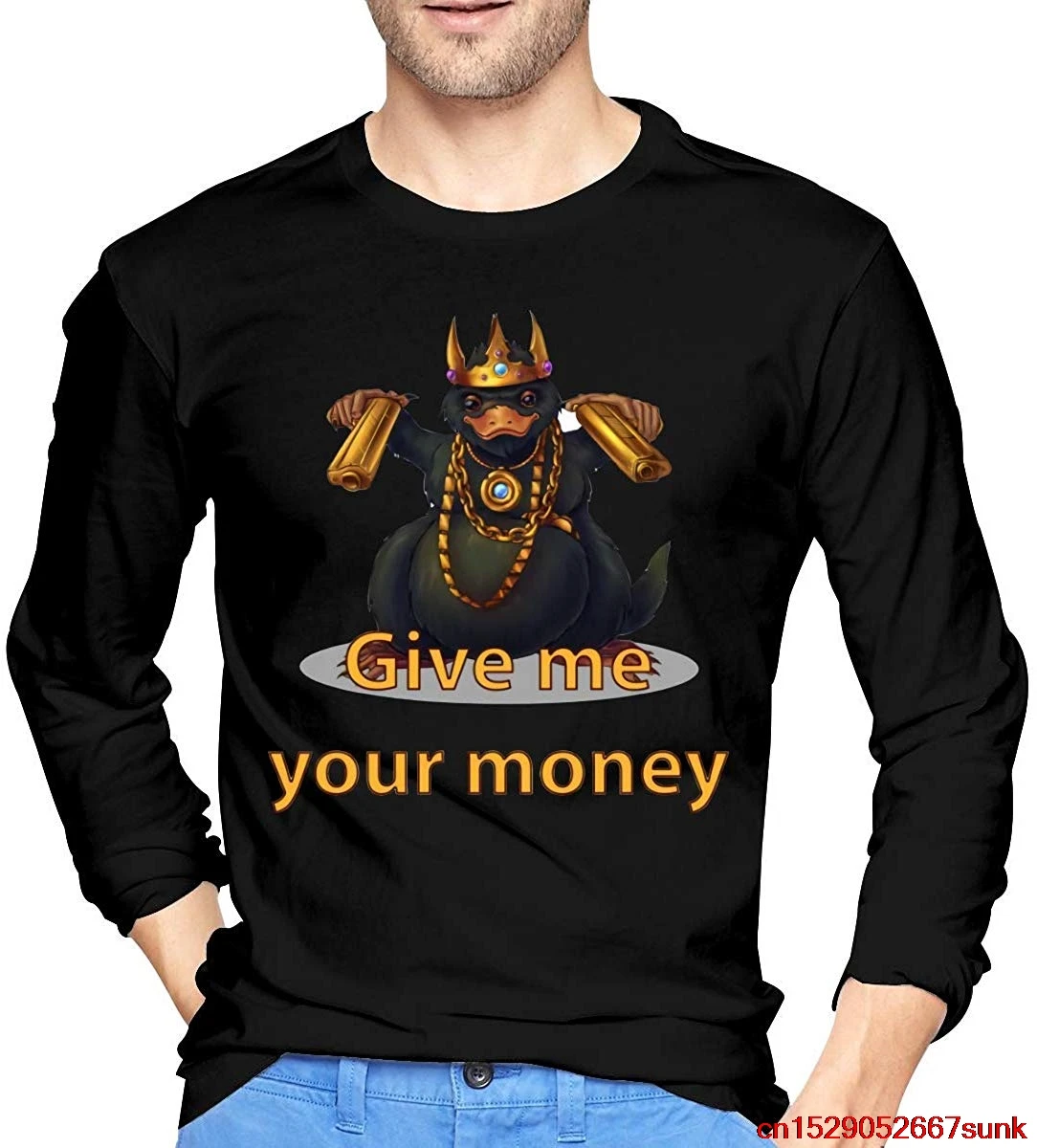 FGHFG Мужская забавная футболка с длинным рукавом изображением гангстера ниффлера