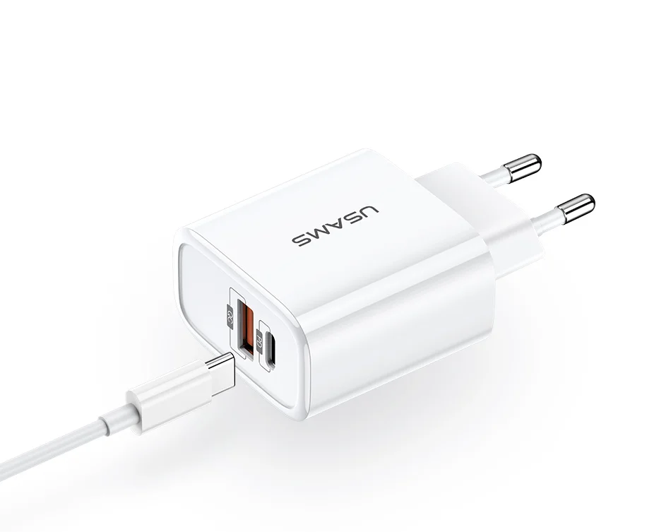 QC3.0 PD3.0 быстрое зарядное устройство USAMS USB зарядное устройство для iPhone X ЕС США штекер мобильного телефона быстрое зарядное устройство для samsung один USB настенный заряд