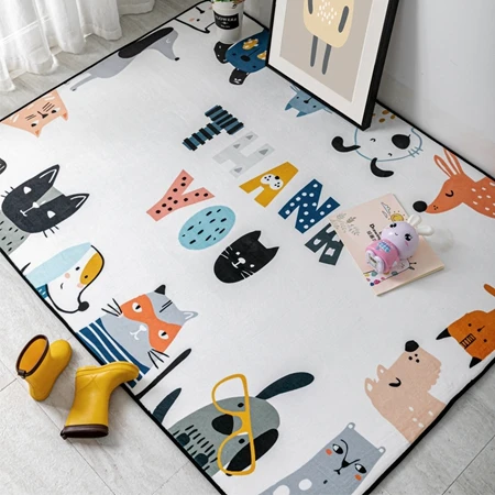 Carpet10 Милые Мультяшные животные ковры и маленькие коврики для гостиной мягкие детские комнаты Декор Площадь Ковры для спальни детская игровая палатка нескользящий коврик - Цвет: Carpet10