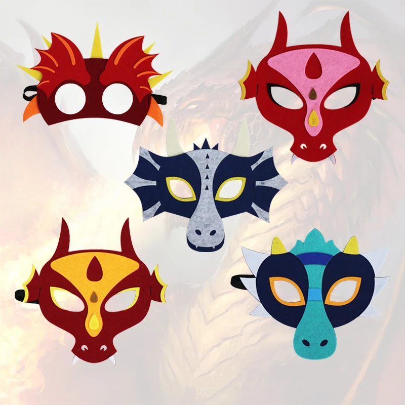 5 шт. особая оригинальная маска динозавра красная лун голубая дракон