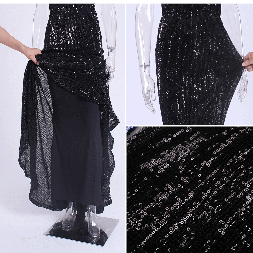 сексуальные V-образный вырез шампанское золото золотое Платье с блестками