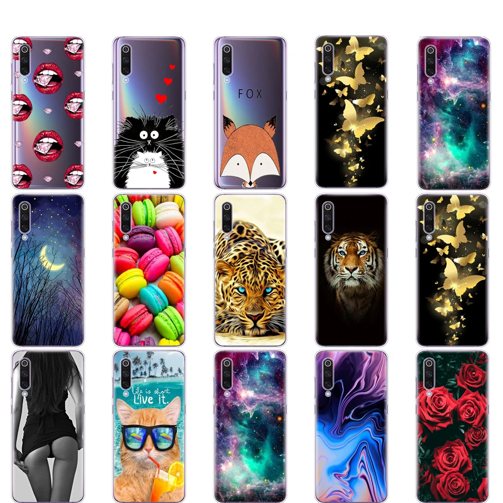 Case For Xiaomi Mi 9 Case Cover Cartoon Silicon Soft TPU Cover For Xiaomi Mi 9 Xiaomi 9 SE Case Cover Full 360 Protective Shell