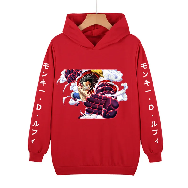 

Children's Luffy One Piece Anime Prints Graphic Sweatshirts Clothes Boys Girls Funny Pullover Hoodies Creativity Harajuku Hoody