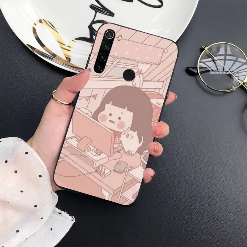 

Korean cartoon cute Hello Mimi Phone Case For Xiaomi mi 9 9t 10 redmi 9 9a 8 8a note 10 9 9s 8 8t 7 pro max funda