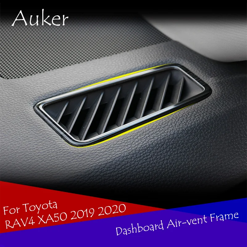 

For Toyota RAV4 XA50 2019 2020 Stainless Steel Car dashboard one pillar air outlet vent trim frame sticker style