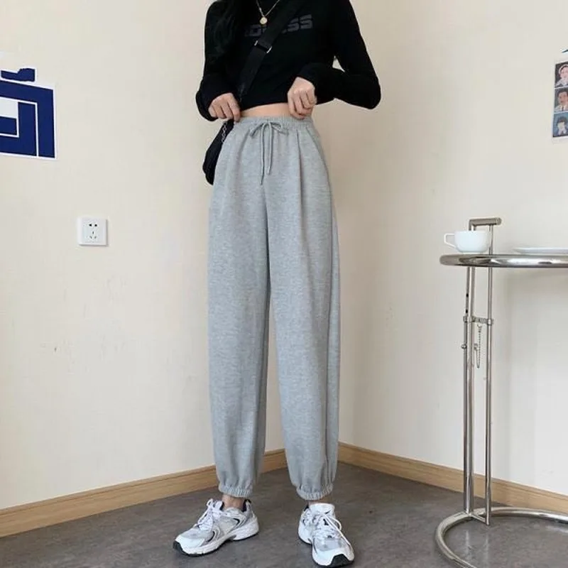 

Gray Sweatpants Women Baggy Sports Pants Joggers Oversize Tracksuit Black Jogging Jokers Wide Leg Trousers Femal Fashion