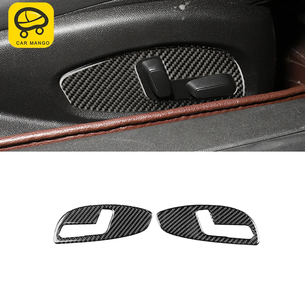 

For Chevrolet Camaro 2016-2021 Carbon Fiber Car Accessories Seat Control Panel Cover Switch Frame Sticker Trim Interior Decor