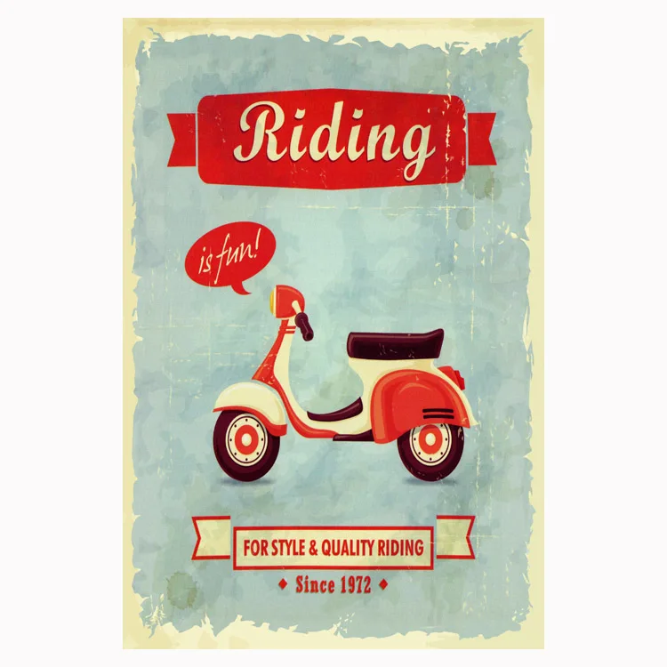 

Classic Motorcycle Tin Signs Retro Metal Sign Plaque Metal Vintage Wall Decor For Garage Bar Pub Decorative Plate Iron Painting
