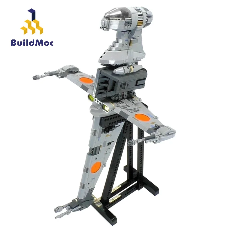 

Buildmoc sternfilm B-wing Starfighter, военное оружие, Космический боевой космический корабль, строительные блоки, модель, Детская развивающая игрушка, пода...