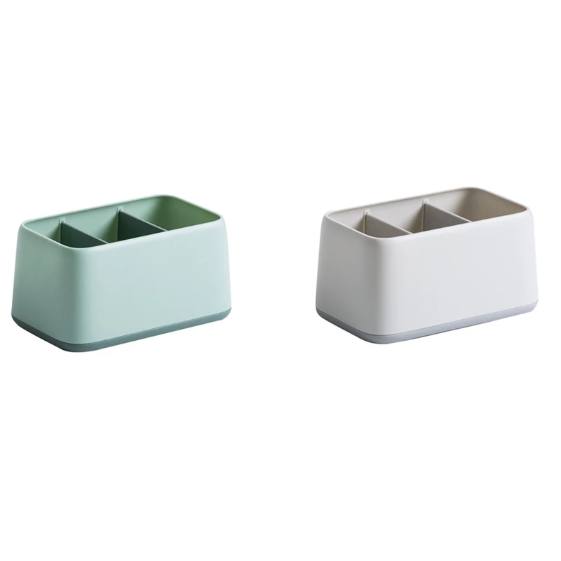 

2 Pcs Desktop Storage Box Pen Holder Remote Control Container Functional Organizer Kitchen Bathroom Organizer