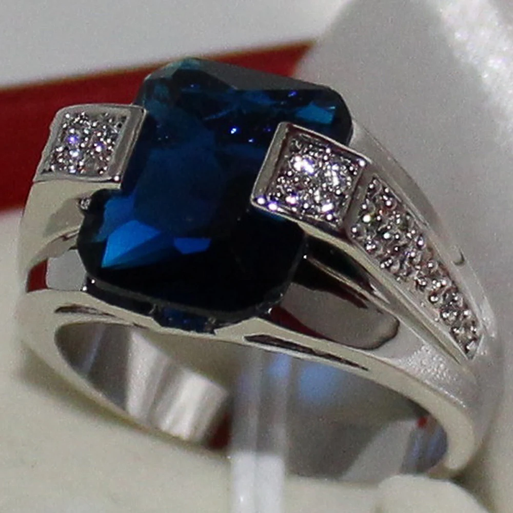 

Noble Ring Jewelry for Engagement Women Dark Blue Square Stone Wedding Luxury Womens Ring Classic Timeless Jewelry