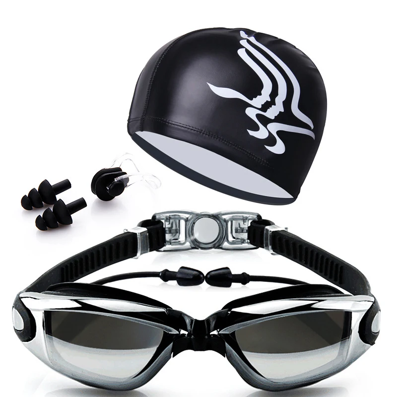 Swimming Goggles Set Adult Swim Goggle 5 in 1 Glasses Anti Fog UV Waterproof Prescription 150-800 Degree | Спорт и развлечения