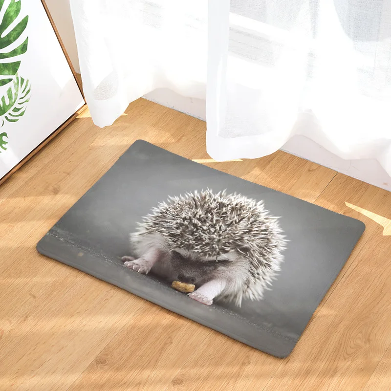 

CAMMITEVER Cute Animals Hedgehog Rug Print Carpets Anti-slip Floor Mat Outdoor Rugs Animal Front Door Mats 40x60 50x80cm