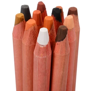 12 Colored Soft Pastel Pencil Skin Tints Color Pencils for Artist Sketch Drawing School Wooden Color Pencil for Art Stationery