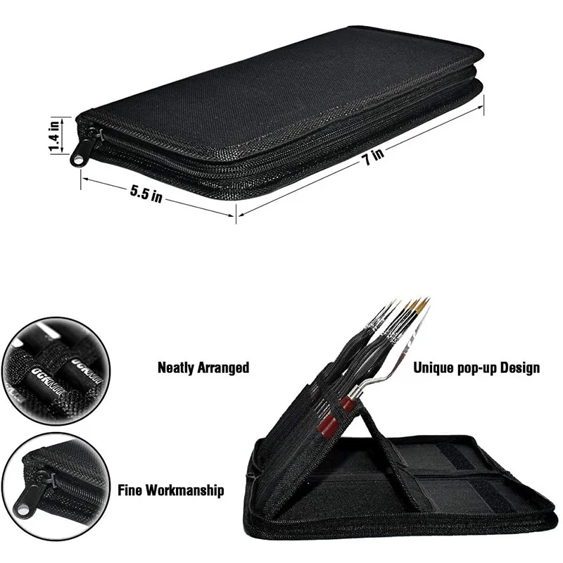 

Paint Brush Set, 9Pcs Miniature Brushes Painting Kit Ergonomic Triangular Handle for Acrylic, Watercolor, Oil