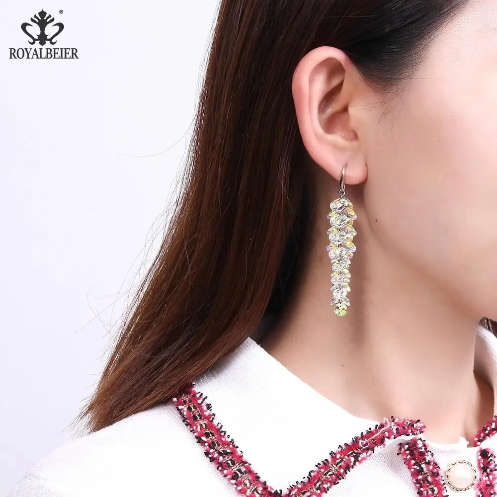 ROYALBEIER новые Стразы ювелирные изделия женские серьги в форме пшеничных ушей из