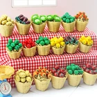 Мини-Имитация искусственных фруктов и овощей в масштабе 1:12 кукольный домик овощи бамбуковая корзина Миниатюрные аксессуары для детей