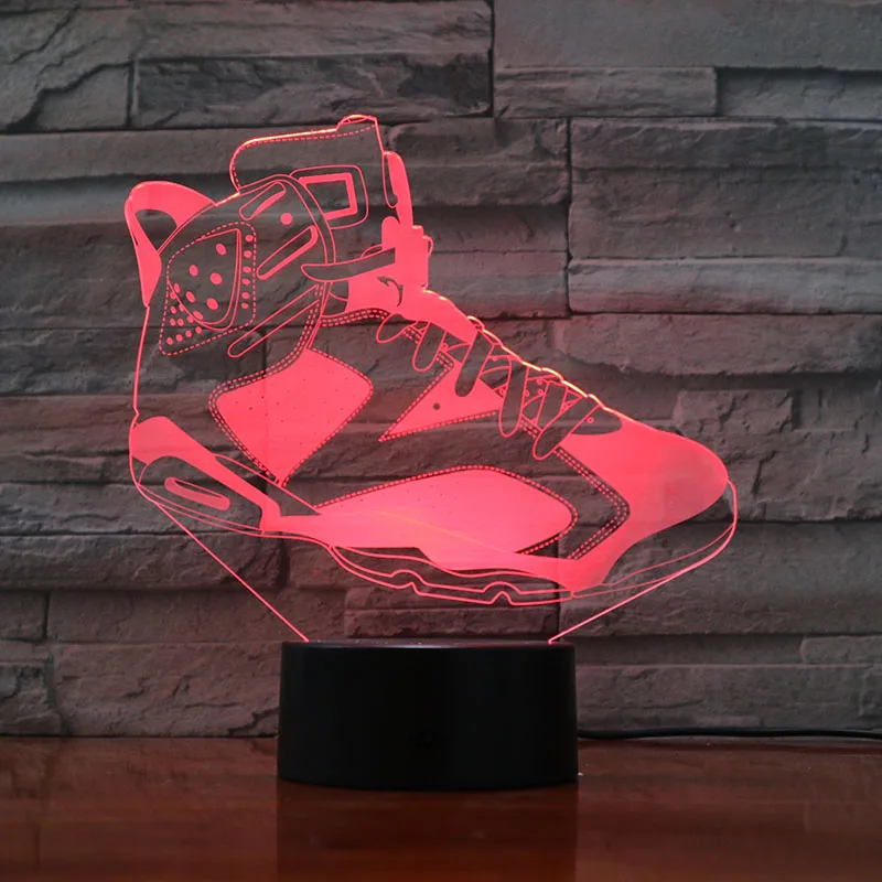 jordan 6 Кроссовки Jordan 4 AJ 3d ночной Светильник для баскетбола Michale Jordan Декор для спальни сенсорный светильник для мальчика настольная лампа прикроватная - Испускаемый цвет: jordan 6
