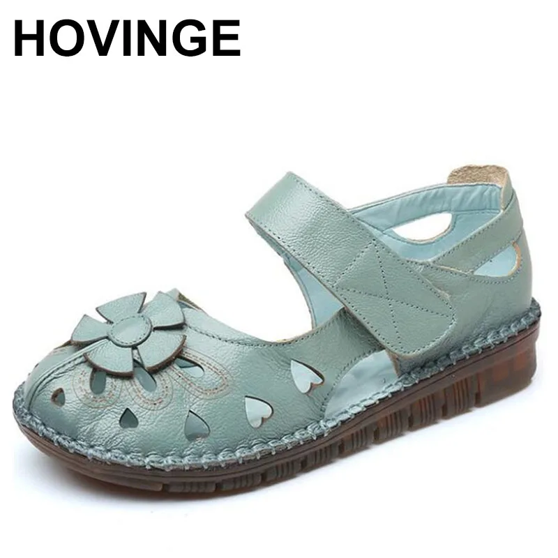 

HOVINGE Best Selling 2020 Summer Flower Hollow Soft Bottom Flat Sandals Fashion Casual Sandals Light Comfort Fashion Sandals