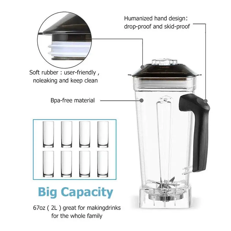 

Food Mixer High Power Home And Commercial Blender With High Speed Built-In Timer Smoothie Maker Kitchen Accessories