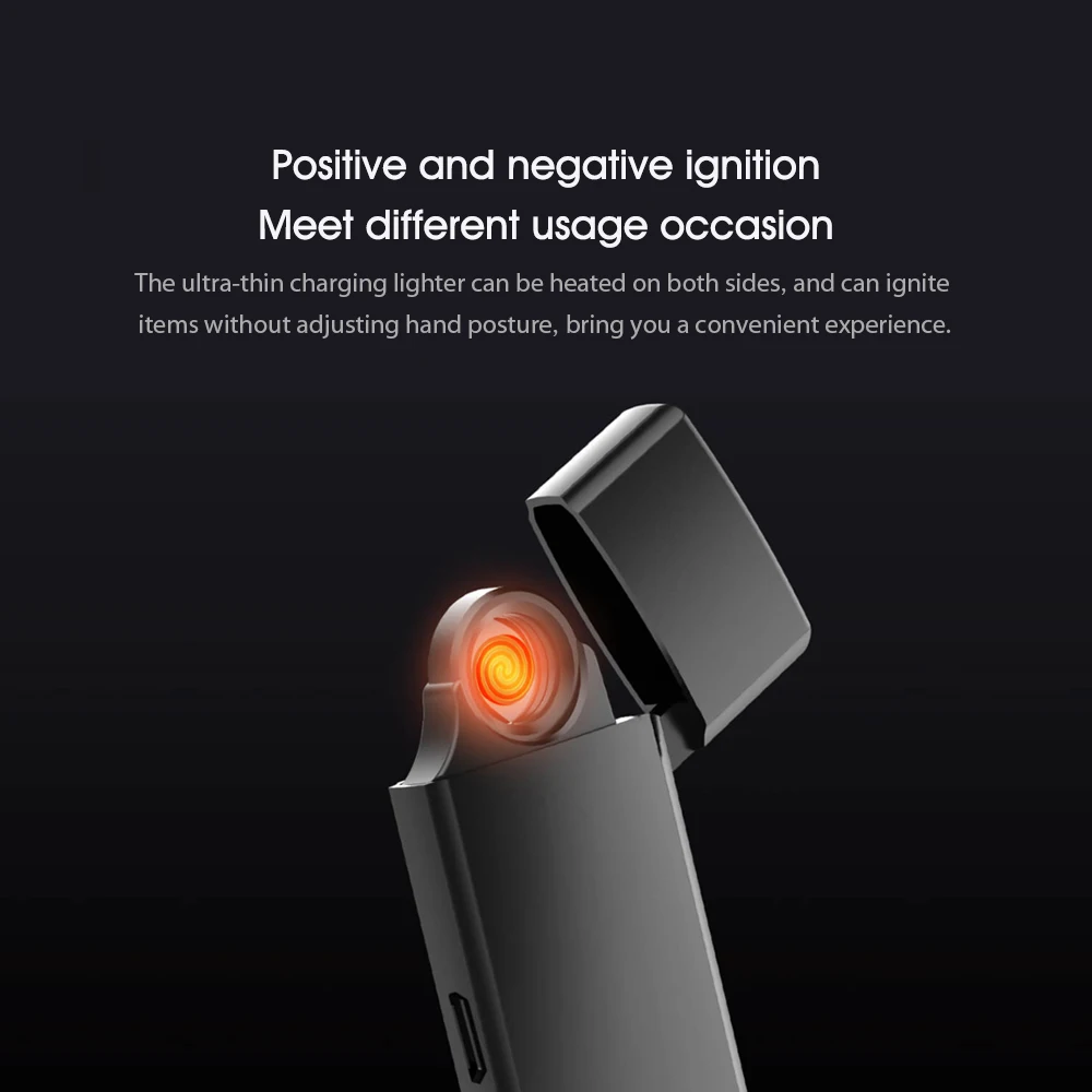 Youpin Beebest ультратонкая зажигалка с USB-зарядкой ветрозащитная беспламенная подарок