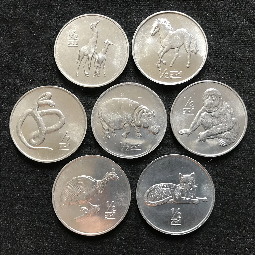 Набор корейских выигранных монет из Азии 100% настоящие и оригинальные монеты для