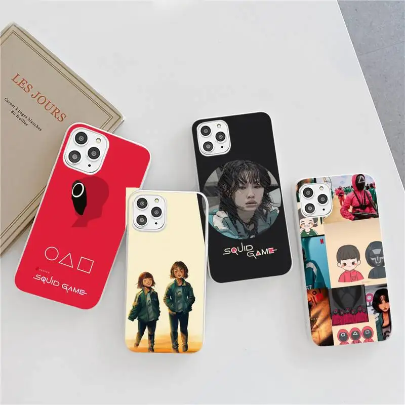 

Round Six 456 Squid Game Phone Case Candy Color for iPhone 6 6S 7 8 11 12 XS X SE 2020 XR mini pro Plus MAX mobile bags