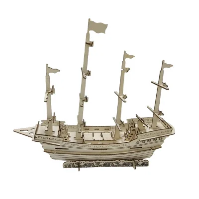 Деревянная лодка 3D детская трехмерная головоломка настольная игрушка сделай сам