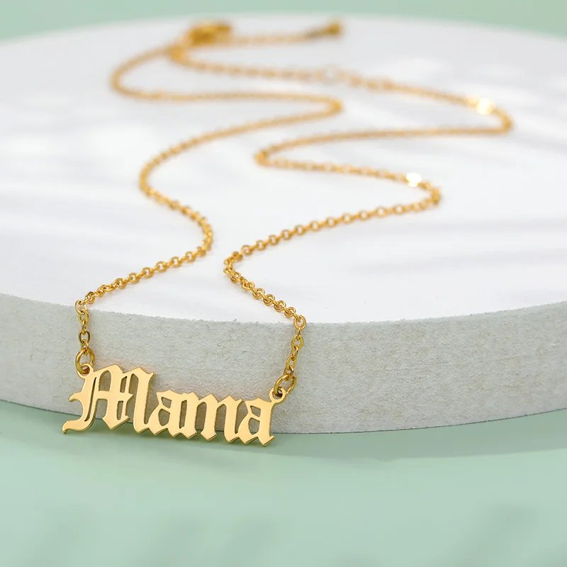 Старинное английское милое ожерелье с надписью папа и мама готическое ювелирное