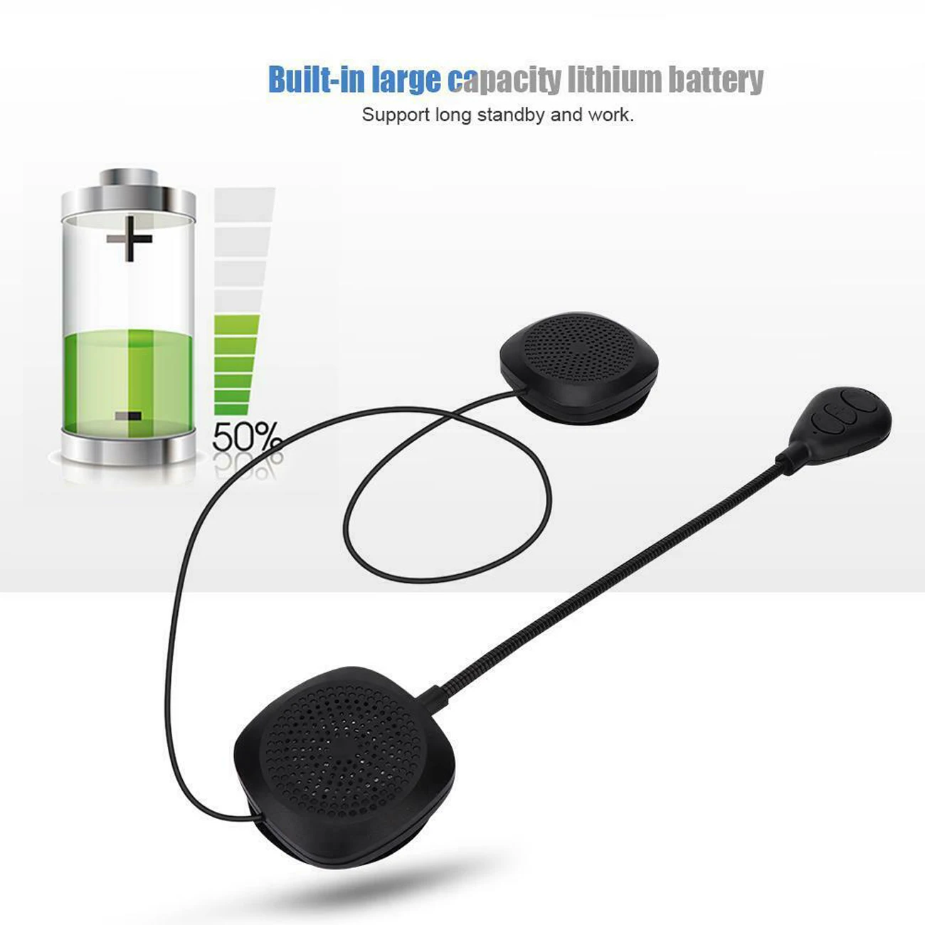 

Portable motorcycle helmet bluetooth headset, bluetooth 5.0 waterproof stereo, automatic call answer