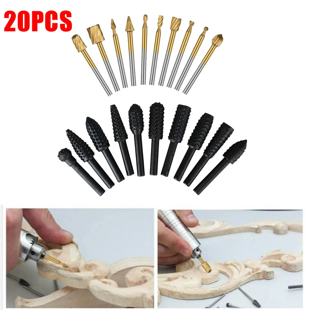 Набор вращающихся сверл по дереву 20 шт. набор 1/4 &quot1/8&quot|Абразивные инструменты| |