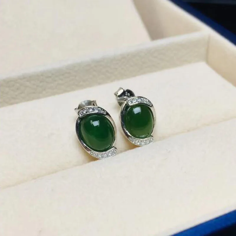 (Hetian) нефрита Jade Jasper инкрустированные 925 стерлингового серебра ручной повезло