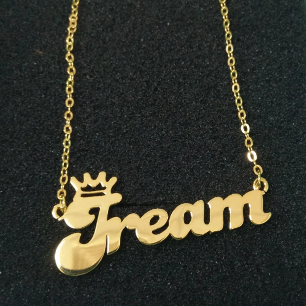 

Uonney Wholesale Personalized Cute Name Necklace With Crown Custom Women Name Necklace Perfect Gift For Her