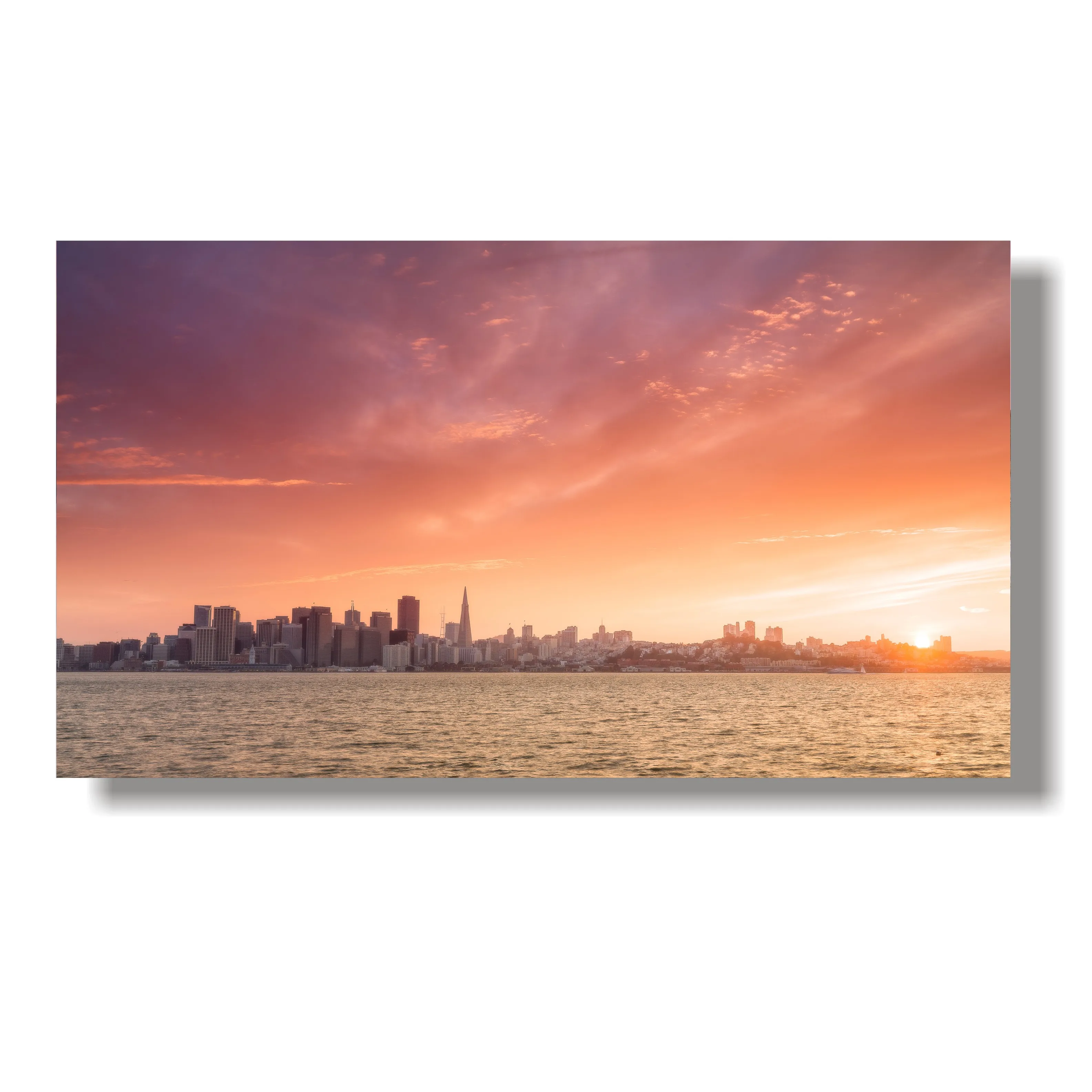 

Modern red City Wall Art Beautiful San Francisco Night View Picture Canvas Prints US Cityscape Poster