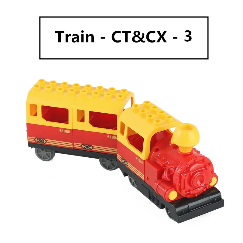 HC-HH-SET3 Большой размер Diy строительные блоки совместимы с Duploed поезд трек аксессуары железная дорога изогнутый кроссовер мост игрушки для детей подарок - Цвет: HC-HH-SET3
