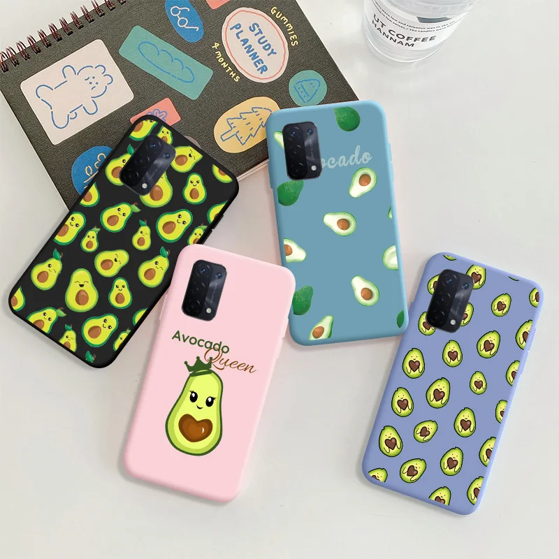 

Phone Case Avocado For OPPO A74 A54 A94 4G 5G Cute Soft Silicone Back Cover For OPPO A94 4G Candy TPU Soft Back Cover