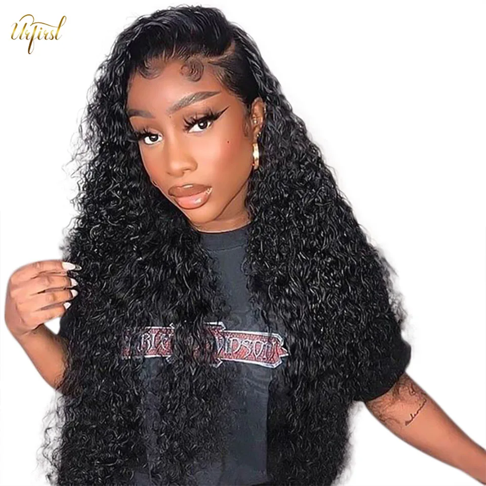 250 Density 30 Inch Jerry Curly Lace Front Wig Transparent Brazilian Human Hair Wigs For Black Women Remy Curly Lace Frontal Wig