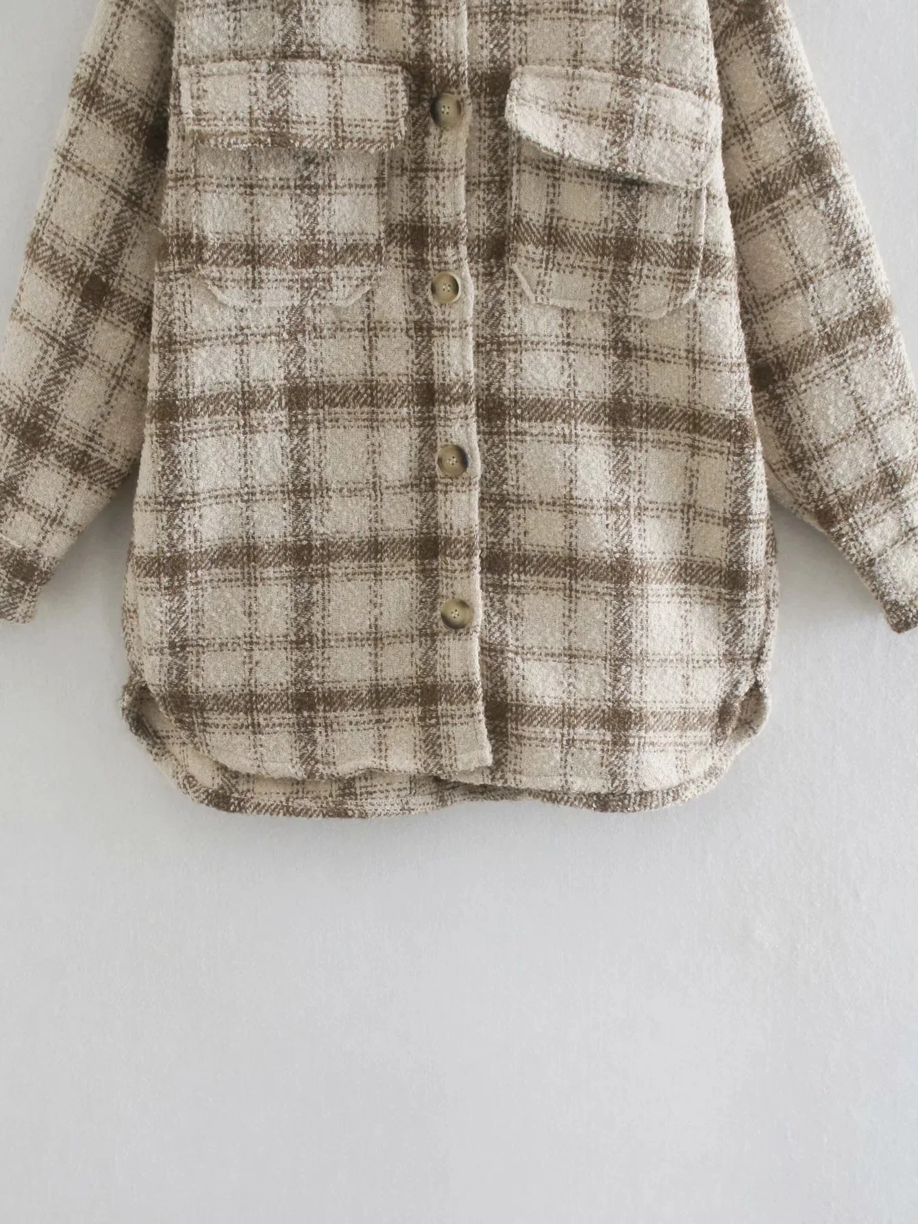 

Vintage Lapel Plaid Oversize Jacket Coat Fashion Slim Long Sleeve Pocket Warm Jacket Coats Famale Outerwear Chic Top 2020 New