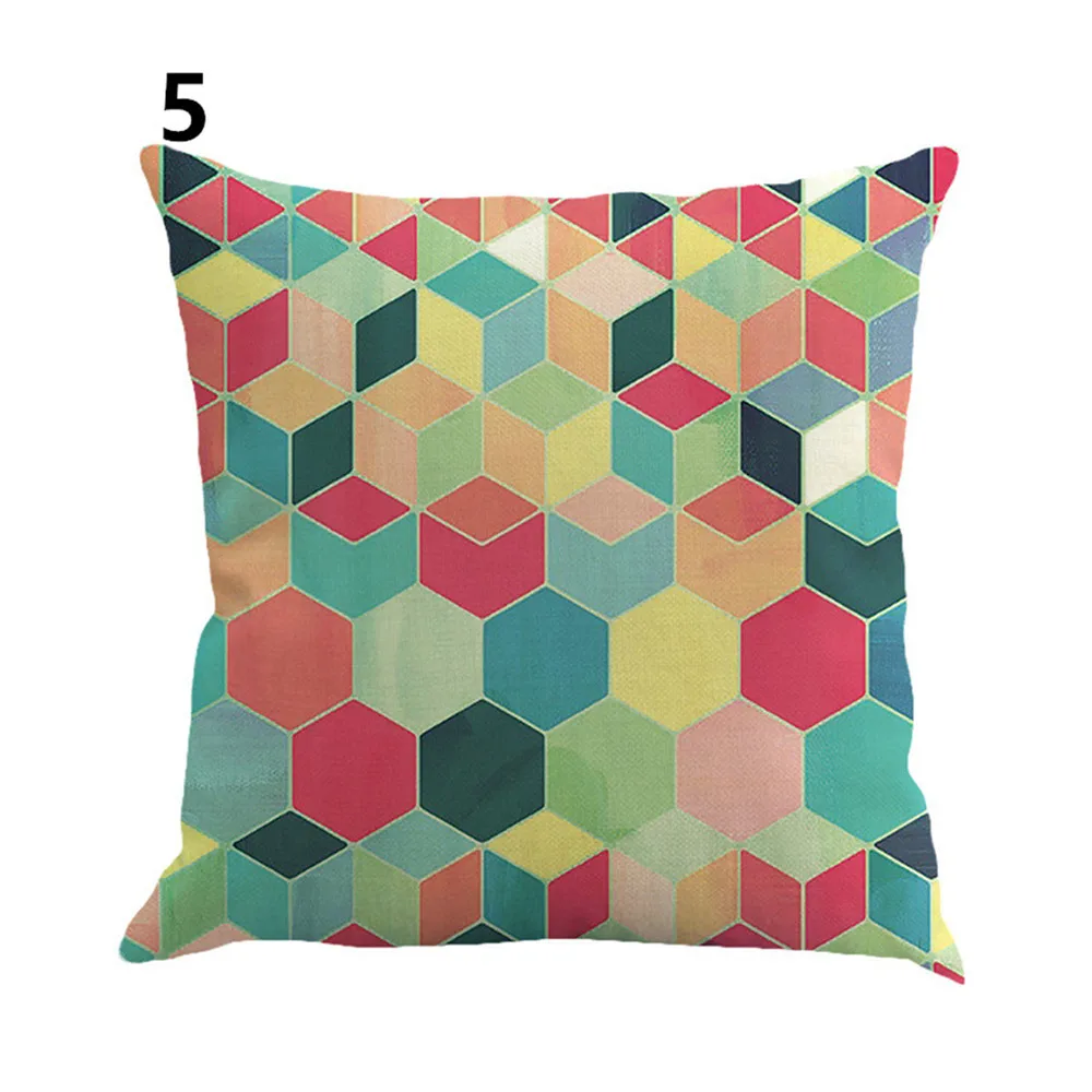 Buy Irregular Geometric Print Cushion Covers 45x45 cm 1 Piece Polyester Fabric Pillow Cover Decorative Square Pillowcases for Car on