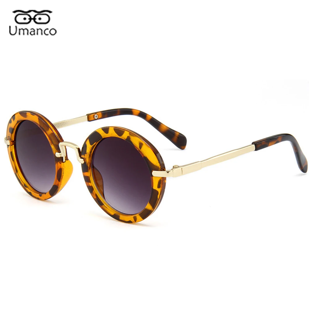 

2021 Umanco New Fashion Sunglasses for Children Round Metal Frame AC Lens Vintage Kids Sunglasses Anti UV400 Outdoor Travel Gift
